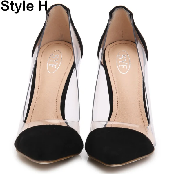 Transparent Red Evening Party Pumps 2020 10 cm Stiletto Heels Pointed Toe Pumps