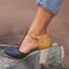 Roman Black Street Wear Womens Sandals 2020 T-Strap 8 cm Thick Heels Round Toe Sandals
