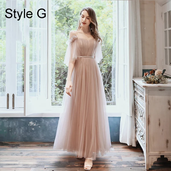 Modest / Simple Mint Green Bridesmaid Dresses 2021 A-Line / Princess Off-The-Shoulder Short Sleeve Backless Floor-Length / Long Wedding Party Dresses