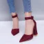 Prisvärd Brun Casual Sandaler Dam 2020 Ankelband 8 cm Tjocka Klackar Spetsiga Sandaler