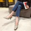Erschwinglich Beige Freizeit Strass Sandalen Damen 2020 5 cm Stilettos Quadratische Zehe Sandaletten