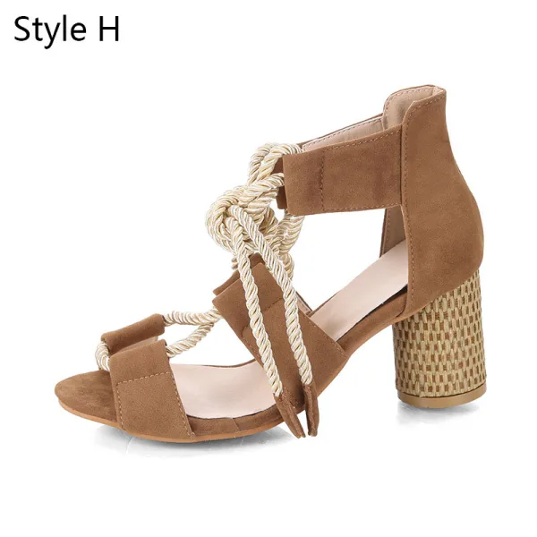 Fashion Yellow Street Wear Beach Womens Sandals 2020 Ankle Strap 7 cm Thick Heels Open / Peep Toe Sandals
