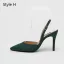 Schlicht Beige Büro OL Slingpumps Sandalen Damen 2020 Wildleder 8 cm Stilettos Spitzschuh Sandaletten