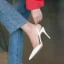 Fashion White Office OL Slingbacks Womens Sandals 2020 10 cm Stiletto Heels Pointed Toe Sandals