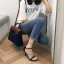 Enkla Sommar Grå Gatukläder Sandaler Dam 2020 Mocka Ankelband 8 cm Stilettklackar Peep Toe Sandaler
