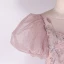 Schöne Rosa Perlenstickerei Pailletten Ballkleider 2024 A Linie Rundhalsausschnitt Geschwollenes Kurze Ärmel Rückenfreies Lange Ball Festliche Kleider