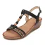 Vintage / Originale Bohême Été Rouge Plage Sandales Femme 2020 T-Strap 4 cm Compensées Talon Bas Peep Toes / Bout Ouvert Sandales