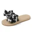 Mode Abordable Été Noire Plage Pantoufle & Tongs 2020 Fleur Plat Peep Toes / Bout Ouvert Chaussures Femmes