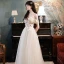 Modest / Simple Champagne Bridesmaid Dresses 2021 A-Line / Princess Scoop Neck Butterfly Lace Flower Short Sleeve Backless Floor-Length / Long Wedding Party Dresses