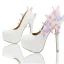 Chic / Beautiful White Wedding Shoes 2018 Leather Butterfly Rhinestone 14 cm Stiletto Heels Round Toe Wedding Pumps