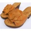Enkla Svarta Casual Sandaler Dam 2020 Läder Blomma 7 cm Tjocka Klackar Peep Toe Sandaler