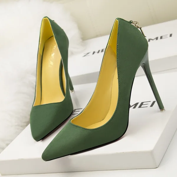 Modest / Simple Black Office OL Suede Pumps 2020 11 cm Stiletto Heels Pointed Toe Pumps