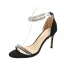 Charmant Noire Soirée Sandales Femme 2020 Faux Diamant Bride Cheville 10 cm Talons Aiguilles Peep Toes / Bout Ouvert Sandales