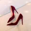 Fine Rød Lær Gateklær Pumps 2020 Suede 10 cm Stiletthæler Spisse Pumps