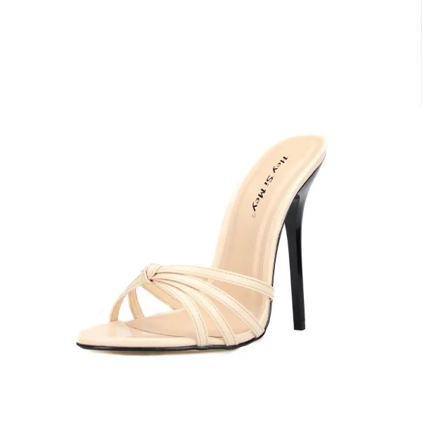 Schlicht Schwarz Freizeit Sandalen Damen 2020 13 cm Stilettos Peeptoes Sandaletten