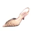Charmant Rougissant Rose Cocktail Faux Diamant Sandales Femme 2020 Slingbacks 7 cm Talons Aiguilles À Bout Pointu Sandales