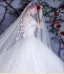 Chic / Beautiful White Wedding Dresses 2018 Ball Gown Multi-Colors Appliques Pearl Off-The-Shoulder Backless Sleeveless Cathedral Train Wedding