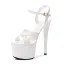 Chic / Belle Noire Club de carnaval Paillettes Sandales Femme 2020 Bride Cheville 15 cm Talons Aiguilles Peep Toes / Bout Ouvert Sandales