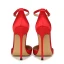 Schöne Schwarz Büro OL Satin Sandalen Damen 2020 Knöchelriemen 12 cm Stilettos Spitzschuh Sandaletten