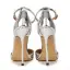 Fashion Silver Cocktail Party Patent Leather Sandals 2020 Ankle Strap 12 cm Stiletto Heels Pointed Toe Womens Sandals