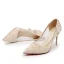Schöne Beige Strassenmode Plissee Pumps 2020 9 cm Stilettos Spitzschuh Pumps