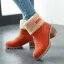 Garder au chaud Hiver Marron Vêtement de rue Daim Bottines Bottes De Neige 2020 5 cm Talons Épais À Bout Rond Bottes Femme
