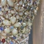 Luxury / Gorgeous Champagne Evening Dresses  2018 Trumpet / Mermaid Beading Crystal Pearl Rhinestone Sequins Scoop Neck Long Sleeve Sweep Train Formal Dresses