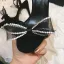 Charmant Noire Cocktail Sandales Femme 2020 Faux Diamant Noeud Cuir 12 cm Talons Aiguilles Peep Toes / Bout Ouvert Sandales