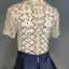 Chic / Belle Bleu Marine Robe De Soirée 2018 Princesse Ceinture Fait main Perlage Cristal Faux Diamant Paillettes Col Haut 1/2 Manches Train De Balayage Robe De Ceremonie