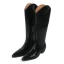 Fashion Beige Street Wear Mid Calf Womens Boots 2020 Leather 4 cm Thick Heels Low Heel Pointed Toe Boots