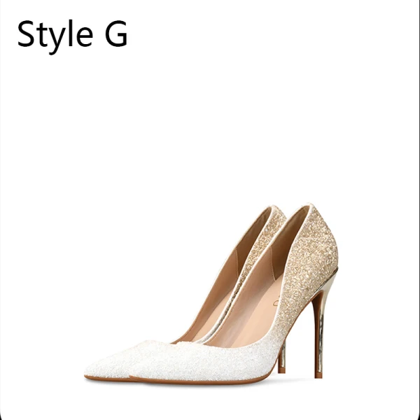 Sparkly Sølv Paljetter Brudesko 2020 10 cm Stiletthæler Spisse Bryllup Pumps