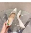 Charming Black Evening Party Satin Rhinestone Bow Pumps 2021 8 cm Stiletto Heels Pointed Toe Pumps High Heels