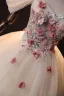 Charming Ball Gown Quinceañera Champagne Flower Prom Dresses 2024 Spaghetti Straps Floor-Length / Long Tulle Formal Dresses