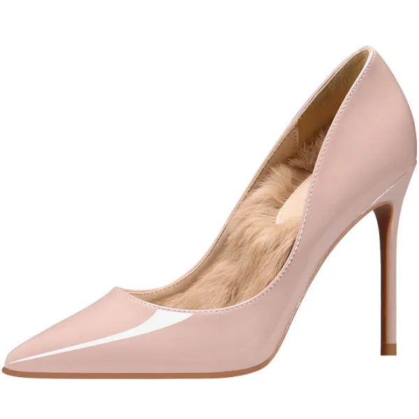 Mote Svart Ball Pumps 2020 Patent Lær 10 cm Stiletthæler Spisse Pumps