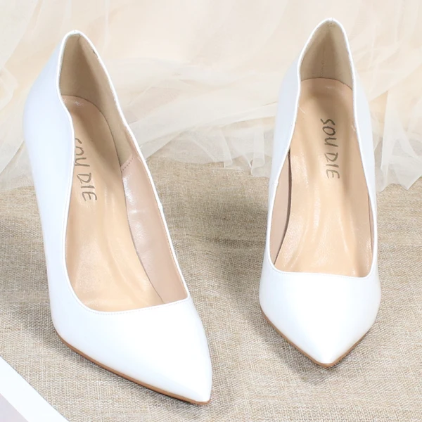 Mooie / Prachtige Nude Straatkleding Pumps 2020 Lakleer 10 cm Naaldhakken / Stiletto Spitse Neus Pumps