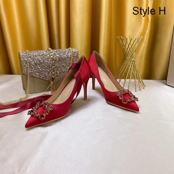 Chic / Beautiful Ivory Satin Wedding Shoes 2020 Pearl 8 cm Stiletto Heels Pointed Toe Wedding Pumps