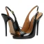 Sexy Black Cocktail Party Patent Leather Womens Sandals 2021 Slingbacks 13 cm Stiletto Heels Open / Peep Toe Sandals