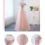 Elegant Pearl Pink Wedding Party Dresses 2018 A-Line / Princess Appliques Lace Bow Backless Floor-Length / Long Bridesmaid Dresses