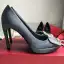 Edles Schwarz Strass Schnalle Ball Pumps 2021 Satin Wasserdichte 12 cm Stilettos Spitzschuh Pumps