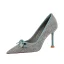 Schön Schwarz Datierung Flechten Schleife Pumps 2021 9 cm Stilettos Hochhackige Spitzschuh Pumps