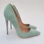 Chic / Beautiful Mint Green Cocktail Party Snakeskin Print Pumps 2021 Leather 12 cm Stiletto Heels Pointed Toe High Heels