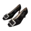 Vintage / Retro Green Silk Satin Prom Rhinestone Pumps 2021 7 cm Stiletto Heels Square Toe High Heels