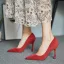 Modest / Simple Burgundy Office OL Suede Pumps 2021 10 cm Stiletto Heels Pointed Toe High Heels