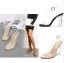 Sexy Noire Cocktail Transparente Sandales Femme 2021 11 cm Cristal Talons Épais Bride Cheville Peep Toes / Bout Ouvert Talons Hauts Sandales