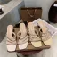 Sexy Beige Vêtement de rue Paillettes Sandales Femme 2021 6 cm Talons Aiguilles Peep Toes / Bout Ouvert Sandales Talons Hauts