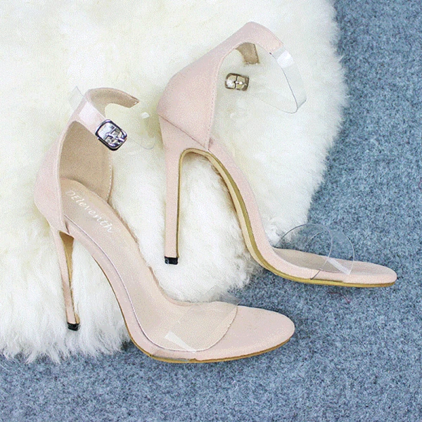 Sexy Noire Soirée Sandales Femme 2021 Bride Cheville 11 cm Talons Aiguilles Talons Hauts Peep Toes / Bout Ouvert Sandales