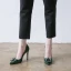 Mode Dunkelgrün Satin Ball Strass Pumps 2021 10 cm Stilettos Hochhackige Spitzschuh Pumps