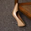 Fashion Beige Cocktail Party Pumps 2021 Leather Crystal 8 cm Stiletto Heels High Heels Pointed Toe Pumps