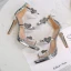 Sexy Champagne Cocktail Faux Diamant Forme de coeur Sandales Femme 2021 10 cm Talons Aiguilles Peep Toes / Bout Ouvert Sandales Talons Hauts