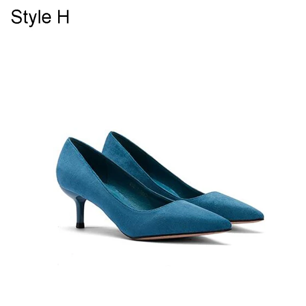 Schlicht Lindgrün Freizeit Wildleder Pumps 2021 5 cm Stilettos Spitzschuh Pumps Hochhackige
